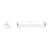 Phoenix Nostalgia Double Towel Rail 760mm - Antique Black